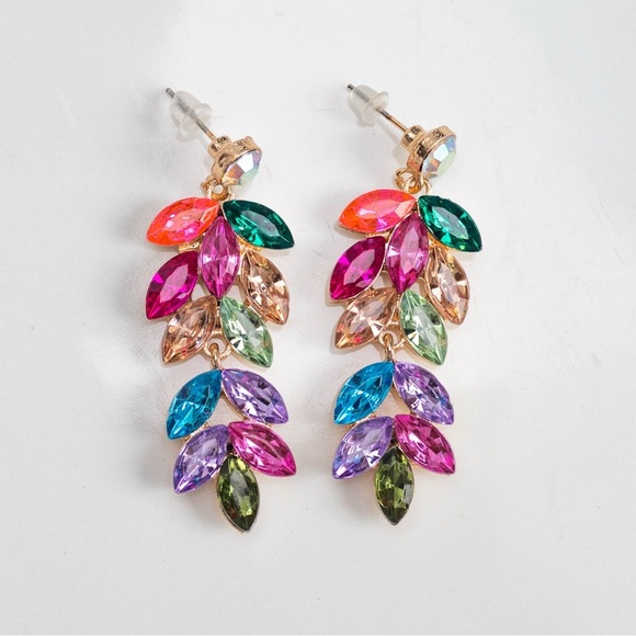 ✨Zara Ayla Multicolor Crystal Drop Earrings - Picture 2 of 3